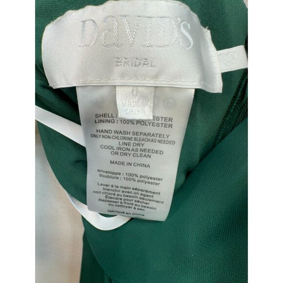 Davids Bridal Chiffon Sleeveless A-Line Gown V-Neck & Spaghetti Straps Dress Siz - Picture 2 of 15